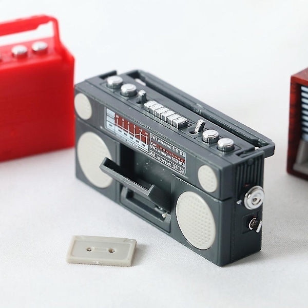 1:12 Møbler Radio Kassettspiller R Retro Radio Kassettspiller A