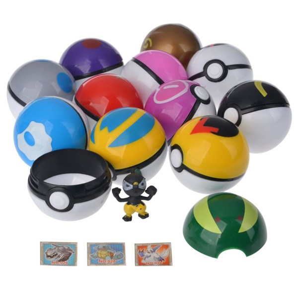 12 kpl / set 4,8 cm Poke Ball herkkä keräily PP Ihastuttava pokeball-lelupakkaus hahmohahmolla lapsille Multicolor