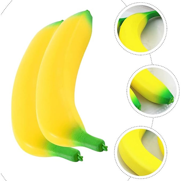 4 stk afspændingslegetøj naturtro bananform legetøj tryklegetøj Yndigt bananlegetøj til børn Voksen