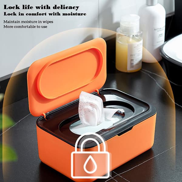 Våtservettlåda i PP-material, multifunktionell servettdispenser för vardagsrummet Black Orange