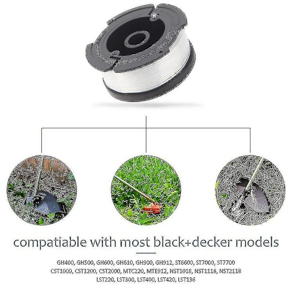 Black+decker A6481 spole + 6 Pack Line kompatibel med refleksstrimmer