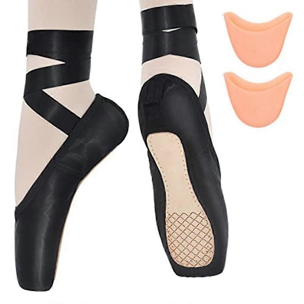 Ballet Pointe Sko Piger Kvinder Bånd Ballerina Sko med Tå Pads style2914