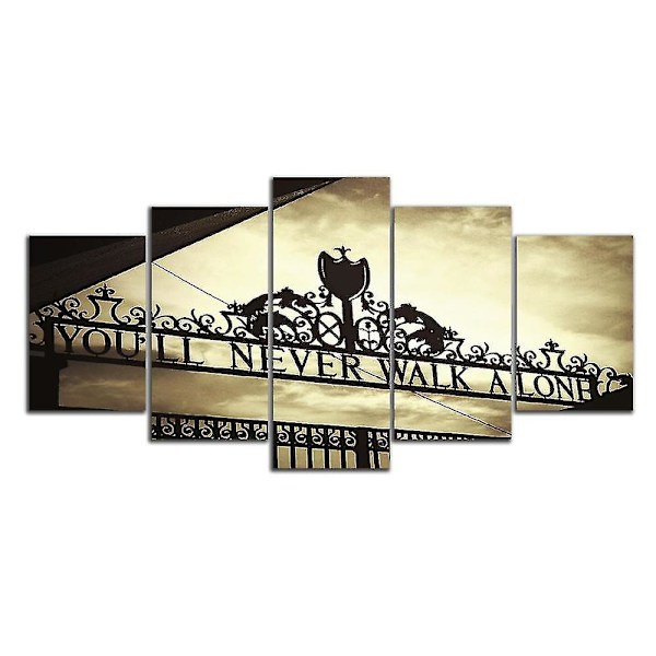 5 Panel Anfield Stadium Print Canvas Konst Vägg Oinramade målningar för vardagsrum Väggbild 30X45 30X60 30X75