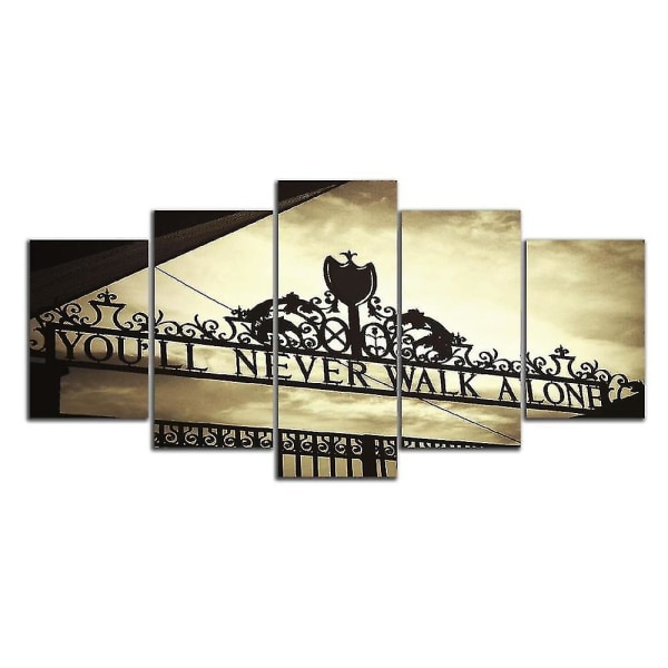 5 Panel Anfield Stadium Print Lærredskunst Væg uindrammede malerier til stuevægbillede 20X30 20X40 20X50