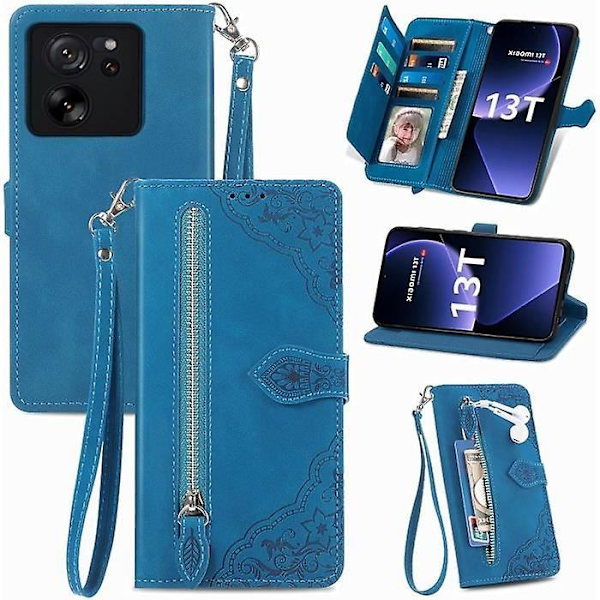 Phone case kompatibelt för Xiaomi Mi 13T / 13T Pro, PU- case Multifunktionell bil