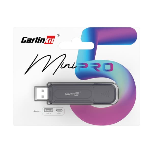 CarlinKit Mini SE Pro – 2-i-1 trådløs Apple CarPlay og Android Auto Adapter