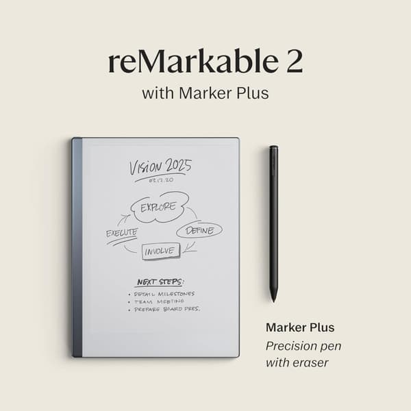 reMarkable 2 RM110 – Digital notesbog / E-bogslæser med RM310 Grey cover og Marker Plus RM212