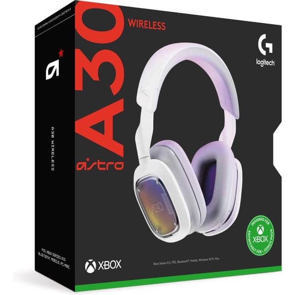 Logitech G ASTRO A30 LIGHTSPEED White Xbox/PC – Langaton peliheadset Bluetoothilla