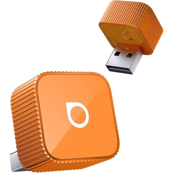 Ottocast Mini Slim – Trådlös CarPlay & Android Auto Adapter USB (Orange)