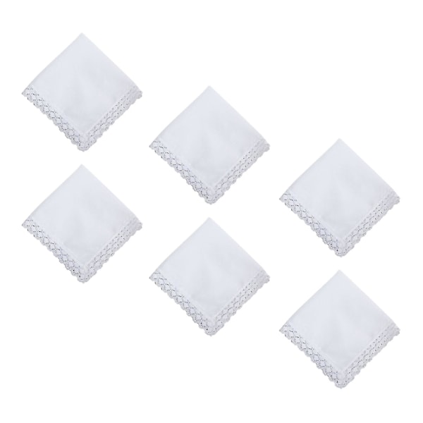 10 Pieces Ladies Lace White Handkerchiefs Hankies For Wedding