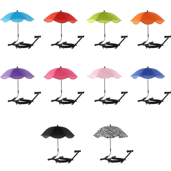 Bærbar Strandparasol Med UV-Beskyttelse Og Universal Klemme Til Stole, Barnevogne, Golfvogne Og Kørestole Pink