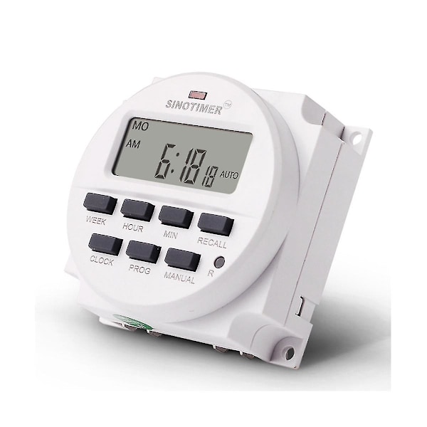Tm618h-4 Dc 12v Volt Spänning Utmatning Digital 7 Veckovis Programmerbar Timerbrytare Tidrelä Controller 12v Timer White