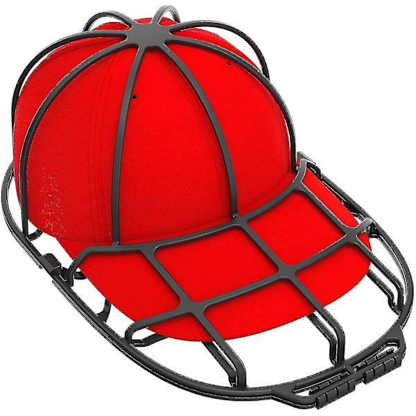 Hattvaskbur for baseballcaps, hattvask og hattstativ for oppbevaring i skap, 1 pakke, svart