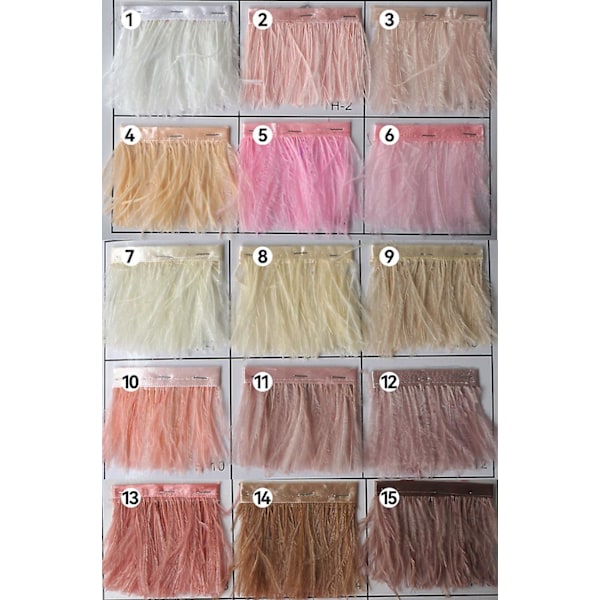 1 meter strudsefjer trim 10-15cm fjer selvkantbånd til diy brudekjole sort [DM]