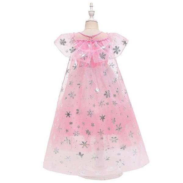 Prinsesse Elsa Kostume Til Børn Halloween Fest Cosplay Kjole Jul Karneval  [DmS] Pink 110CM