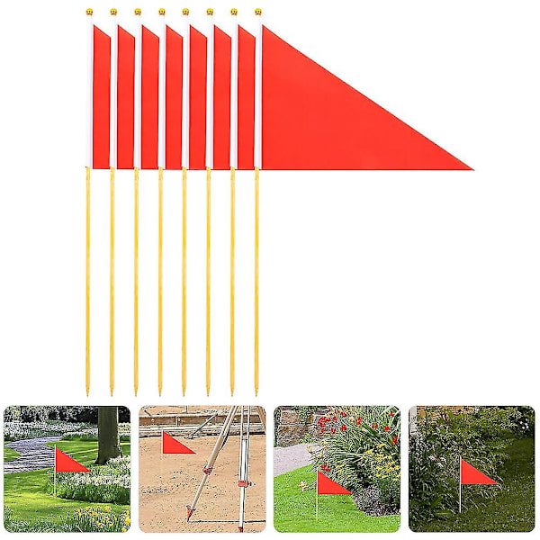 8 stk. Græsmarkering Flag Konstruktion Markør Trekant Flag Site Konstruktionsflag BY
