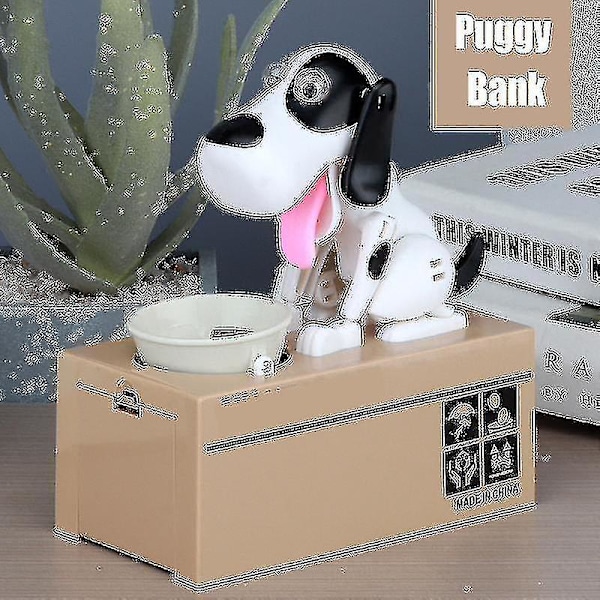 Liten Hund Puggy Bank Batteridriven Robotisk Myntätande Leksak Spargris Sparpengar Myntbank För Blue