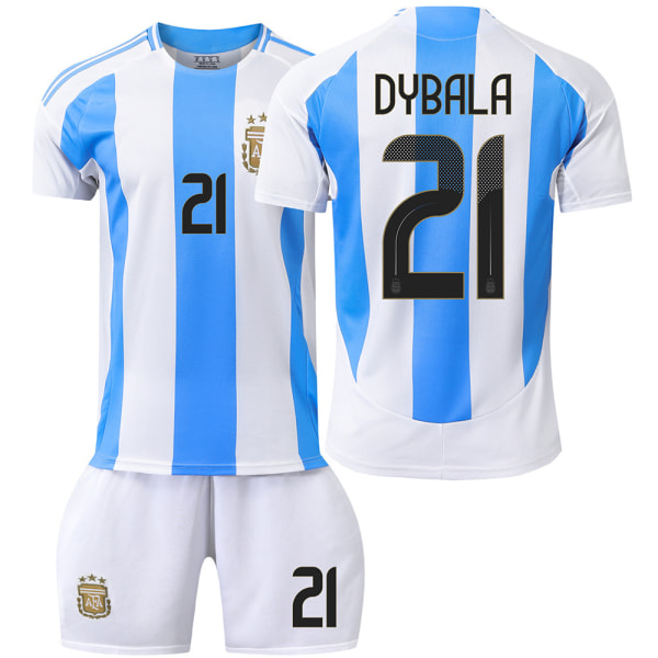 Fotbollsträningströja 2024 Copa America Argentina Fotbollströja 10 Messi 11 Di Maria Vuxna Barn Tröjset Hem 21 M