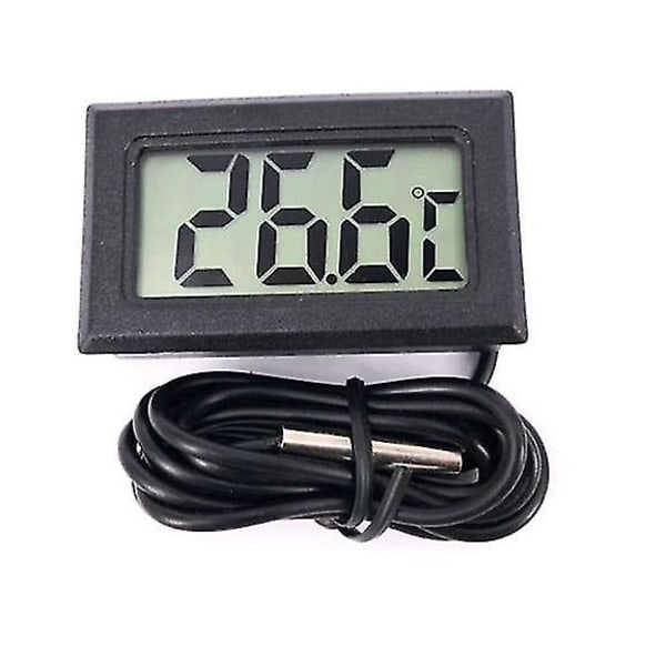 Mini LED-display Digital Termometer, Sonden Sensor Digital LCD Termometer black