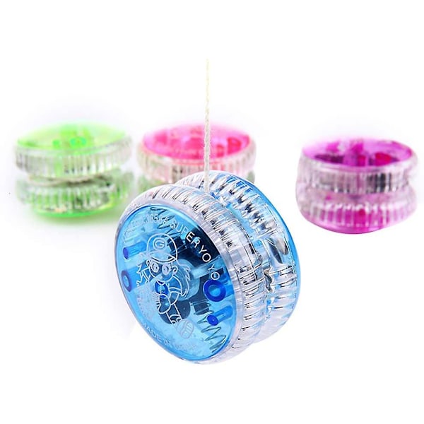 LED-opplyste Yo Yo Yoyo for barn, nybegynner Yoyo, Responsive kulelager Yoyo, 4-pakning, tilfeldige farger