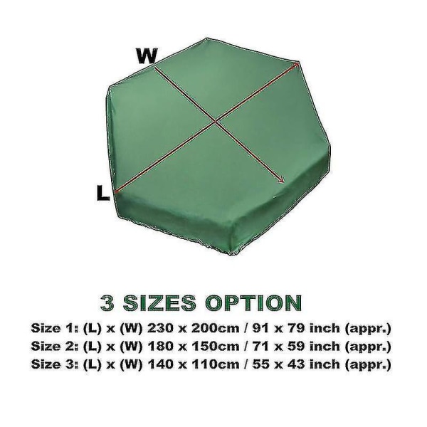 Sandkassedeksel, Vann- og støvtett Sandkassedeksel Beskyttelse Sekskantet Grønn Sandkassedeksel Med Trekkstreng 180*150cm