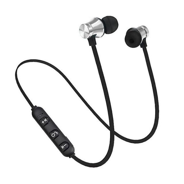 Xt11 Magnetiske Trådløse Bluetooth Øretelefoner Sport Løbe In-ear Trådløse Gaming Headset Med Mic Halsbånd Sport Ørepropper Øretelefoner (FMY) Silvery