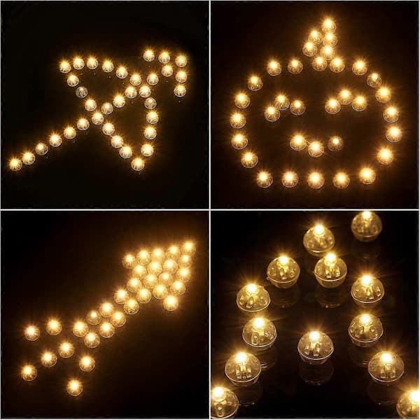 100 stk. Mini LED Balloner til Julekugle, Halloween Lanterner