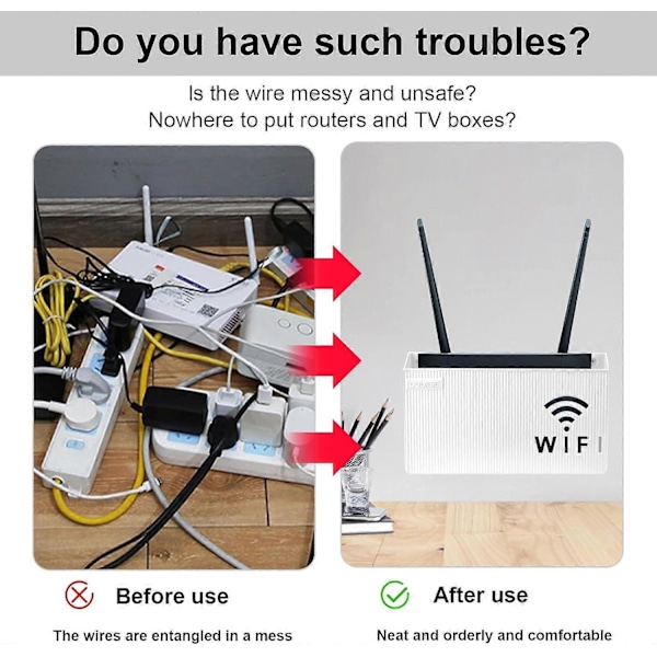 WiFi-routerförvaringslåda, väggmonterad WiFi-förvaringslåda, routerhylla, förvaringslådor för sovrum och vardagsrum