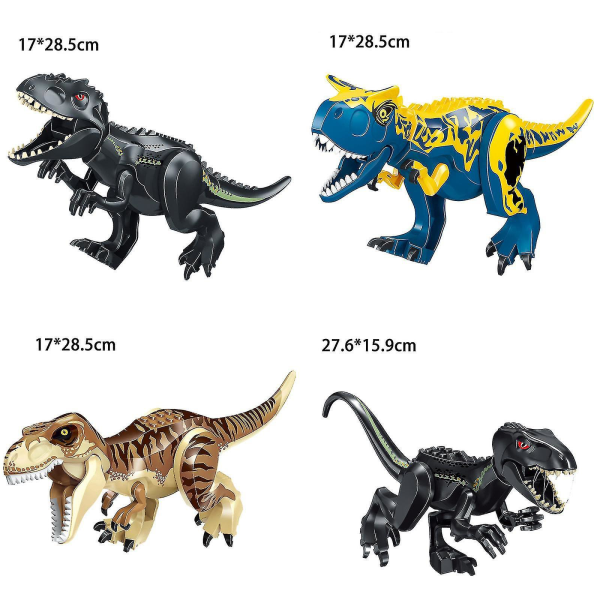 Jurassic Stora Monterade Dinosaurie Tyrannosaurus Rex Leksaksbyggstenar Barn black