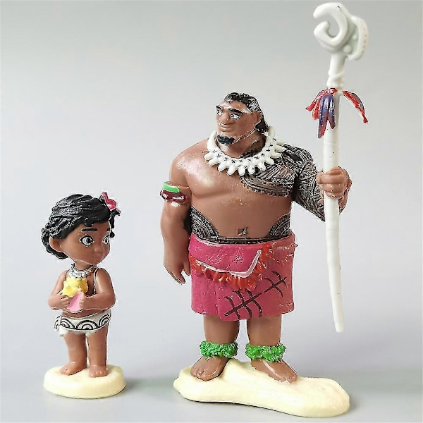 Heminredning 6 st/set Moana Figurleksaker PVC-modell Mini-figurer Set Tårta Topper Dekoration Fest Favorittillbehör