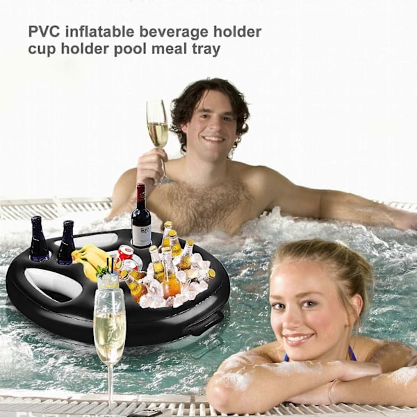 PVC Kelluva Juomateline Puhallettava Kelluva Juomatölkkiteline Poreallas Allasjuhlat Lahjat silver