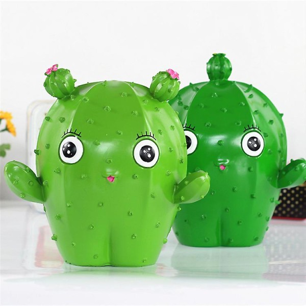 creative cartoon cactus piggy bank Plant Saving Coin Creative Room Resin Cactus Adults Children Nursery Unique Gift 1pcsBY