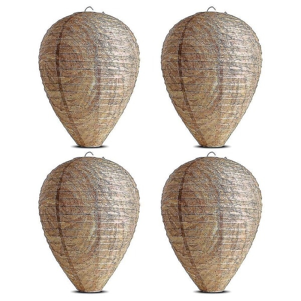 4pcs Wasp Nest Decoy Hanging Fake Trap Non-toxic Paper Deterrent BeeBY