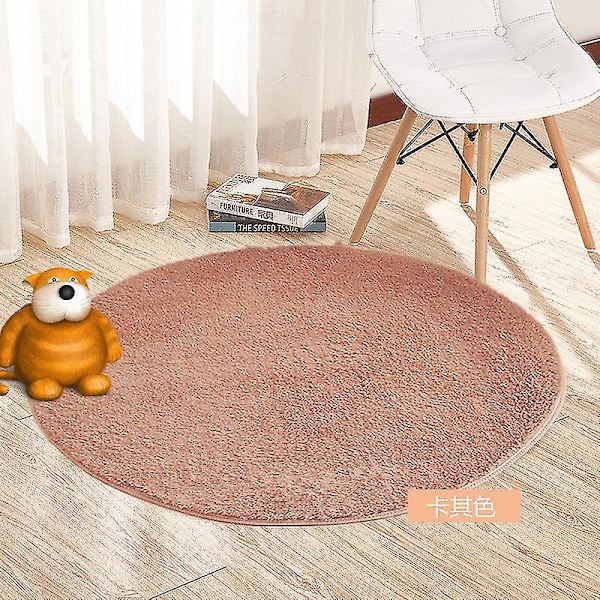 Bademåtte Skridsikker Absorberende Brusebad Badeværelsesmåtte Rund No.a7BY Light camel 80 diameter