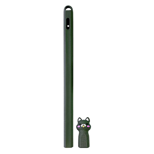 Cartoon Mjuk Silikon Anti-Drop Anti-Lost Stylus Penna Skyddande Omslag Fodral Ärm För Apple Pencil 2 JikaixBY Army Green