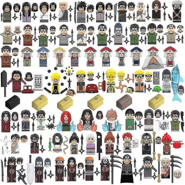 Høj kvalitet Naruto Sasuke Kakashi Akatsuki byggeklodser sæt Anime tegneserie actionfigurer samling mursten legetøj børn julegaver  [DmS] 10pcs set