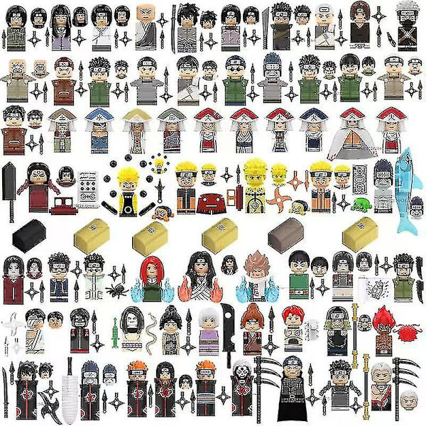 Korkealaatuiset Naruto Sasuke Kakashi Akatsuki Rakennuspalikat Sarja Anime Cartoon Action Figures Kokoonpanopalikat Leikkikalut Lapsille Joululahjat [DmS] 6pcs set2