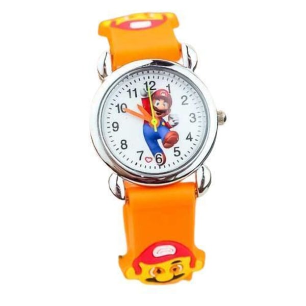 Barnklocka super mario orange analog armbandsklocka klocka ninte Orange