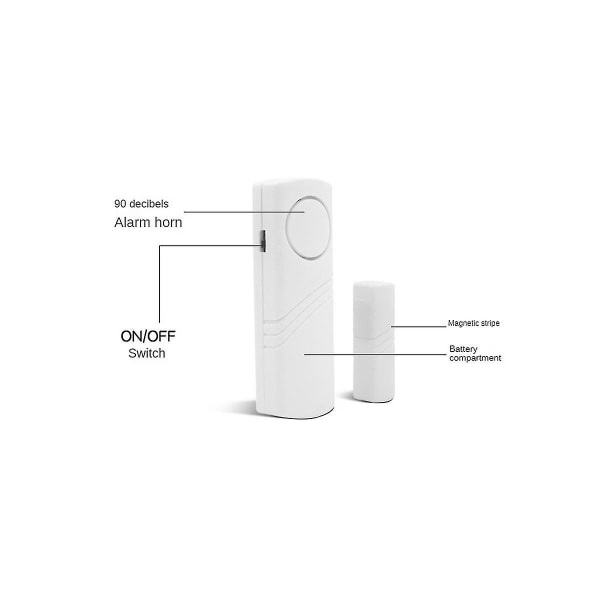 24 stk. Dør- og vinduesalarm Elektronisk alarm Vinduesalarmsensor Anti-indbrud VinduessikkerhedsalarmBY