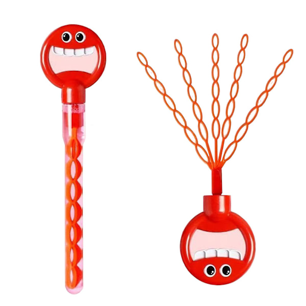 32 Hål Bubbelstav Leksak 32 Hål Leende Ansikte Bubbelstav Med Bubbelpåfyllning 2024 Ny Barnbubbelstav Leksak 10ml FLYE1039  [DmS] Red One Size