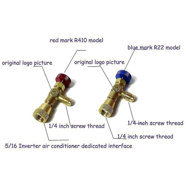 Fylling av kjølemiddel sikkerhetsventil hurtigkobling klimaanlegg R410a R22 tilkoblingsadapter R22 and R410