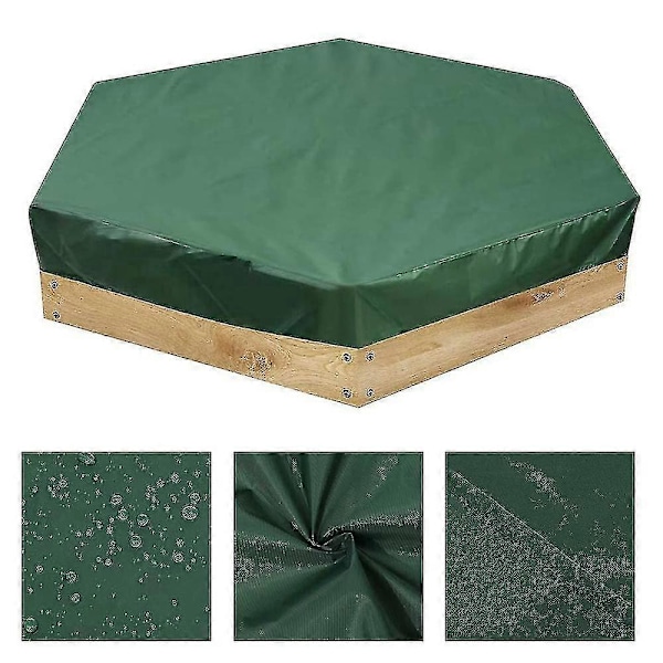 Sandlådeskydd, Sexkantigt Sandlådeskydd med Dragsko Vattentätt Sandlådepoolskydd Oxford Skyddande Skydd för Sandlåda Tak Sandleksaker Skydd 180*150cm