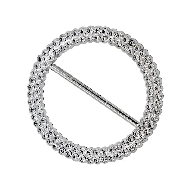 50 st runda stolsbandspännen med diamantdekoration, galvaniserat plastspänne, midjebandsslider (inner 50 mm, yttre 68 mm) M