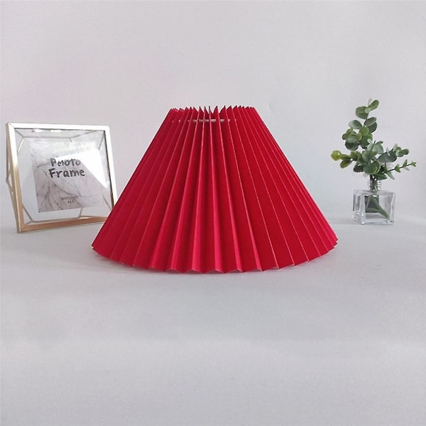 Plissert lampeskjerm Hjemmedekor Elegant Japansk Stil For Bordlampe E27 LightBY Red