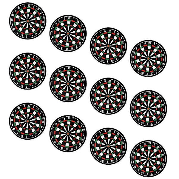 12 stk Dartbrett-design coasters, husholdningskoppunderlag, bordvarmeisolerende matte Black 10.40X10.40X0.60CM