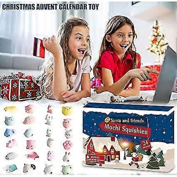 Adventskalender, 24 Mochi Squishies, Återanvändbar, Present Till Pojkar Och Flickor