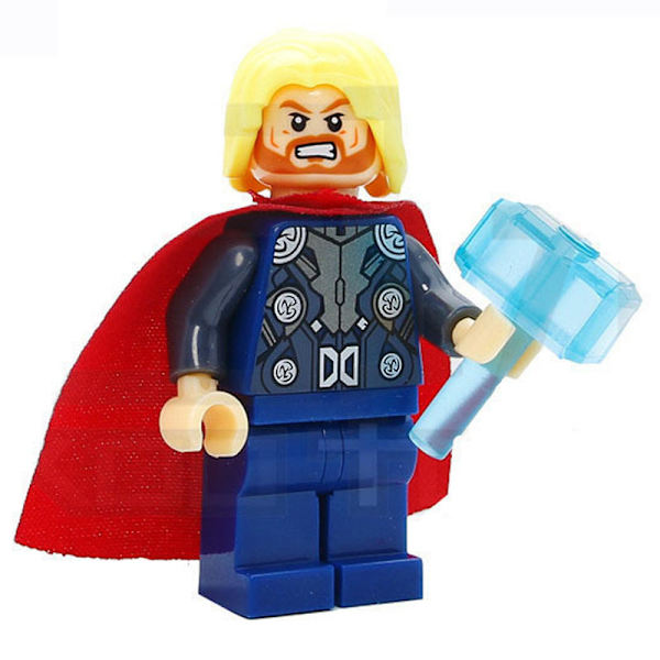 Coola Superhjälte Byggklossar Leksak för Barn Tidig Utbildande Pussel Leksak för Pojkar Flickor  [DmS] Thor