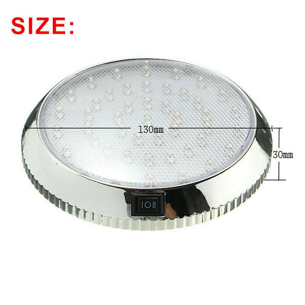 LED Hvidt Lys Til Campingvogn RV Trailer Båd Indvendig Tag Loft Kuppel Lampe 12VBY