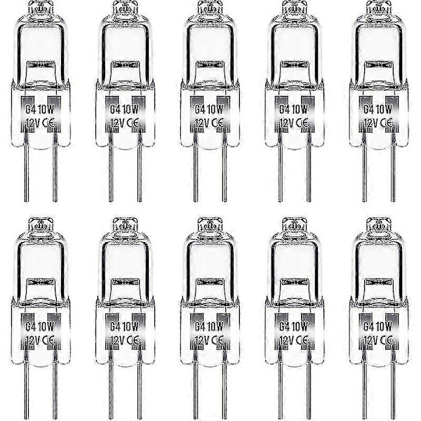 G4 Halogen Lyspære, 12V 10W G4 Lyspære, Varmt Hvit 4000K, 150LM, Dimbar, G4 Halogen Lampe, Cl