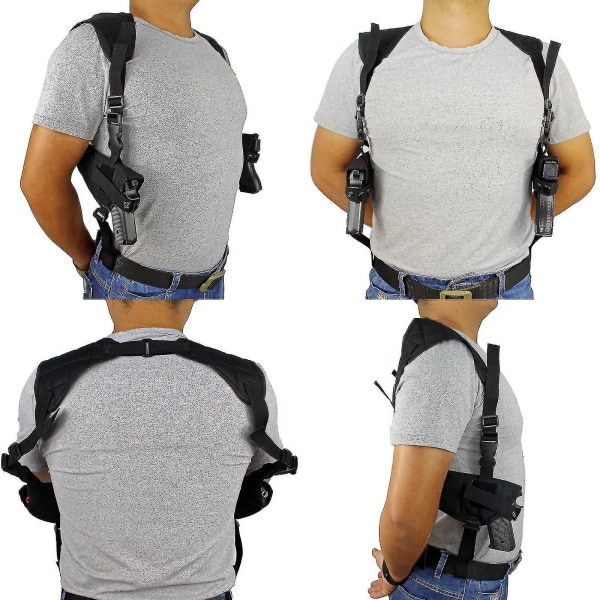 Taktisk Handgun Axelholster Svart Under Arm Dubbel Mjuk Pistolholster